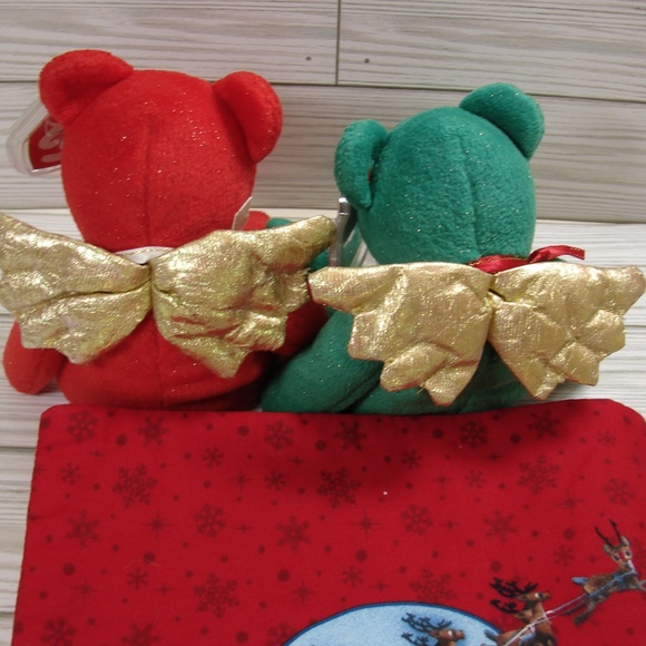 Christmas Holiday 3 pc Set Rudolph Soft Book and 2 Vtg Beanie Bears from 2003 - Picture 8 of 13